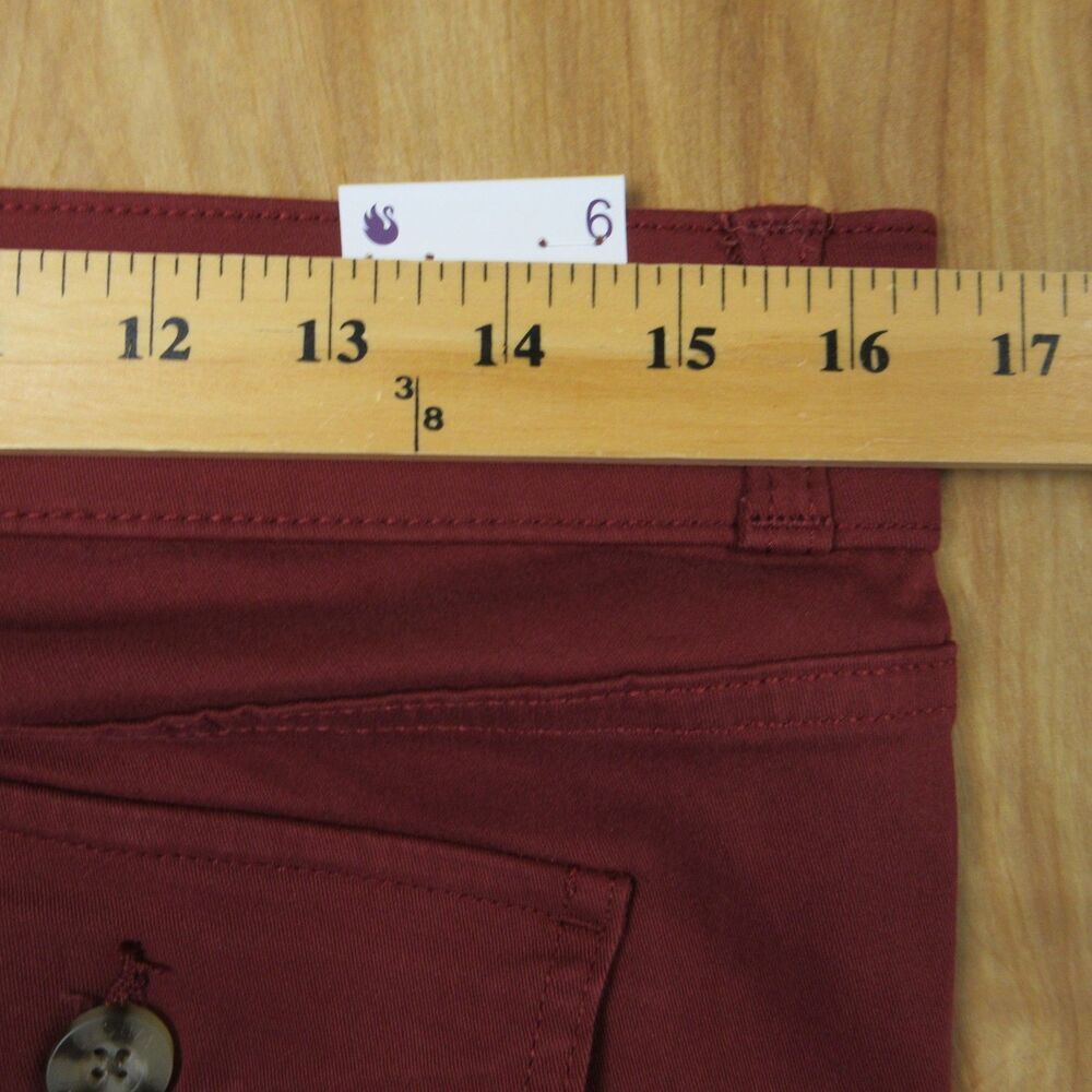 GLORIA VANDERBILT Wide Leg Tummy Control Crop Pants Sz 6 Red Rust Pull On NWT‎ - Picture 11 of 12